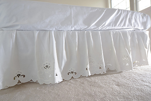 Queen Size. Dust Ruffles. Imperial Embroidered 60"x80"